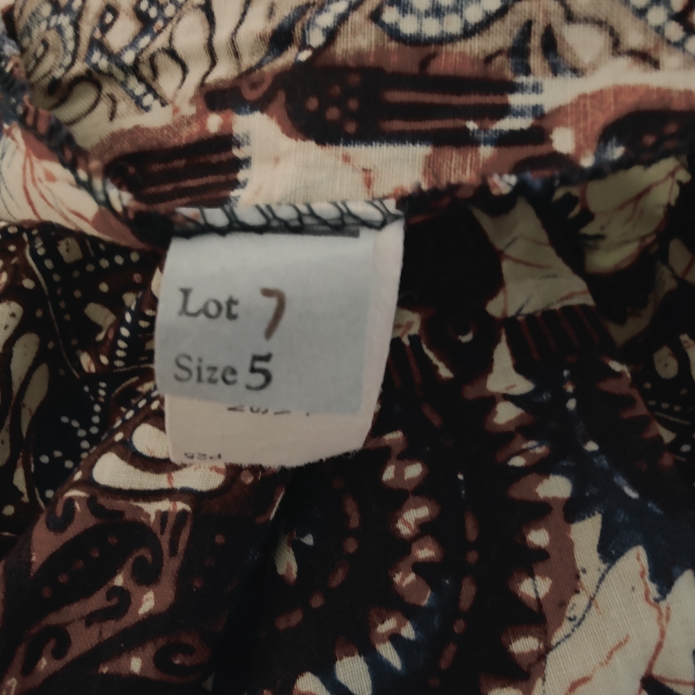 Indian block print Maxi Dress Butterfly Sleeves 70s Vintage natural cotton SM - Picture 14 of 15